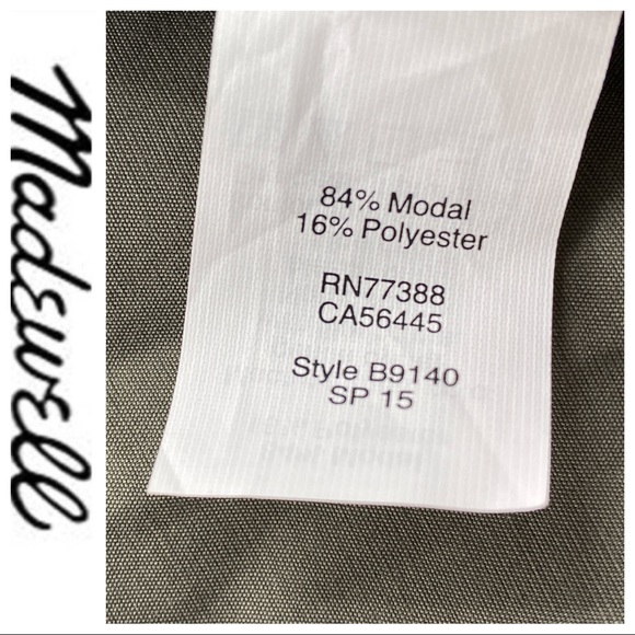 💕SALE💕NWT Madewell Green Pleat Tunic Shirt Dress - Picture 7 of 8